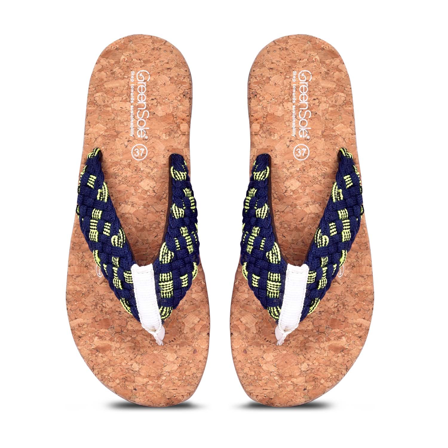 Stylera comfortable cork sole slippers with stylish braided straps for everyday wear
