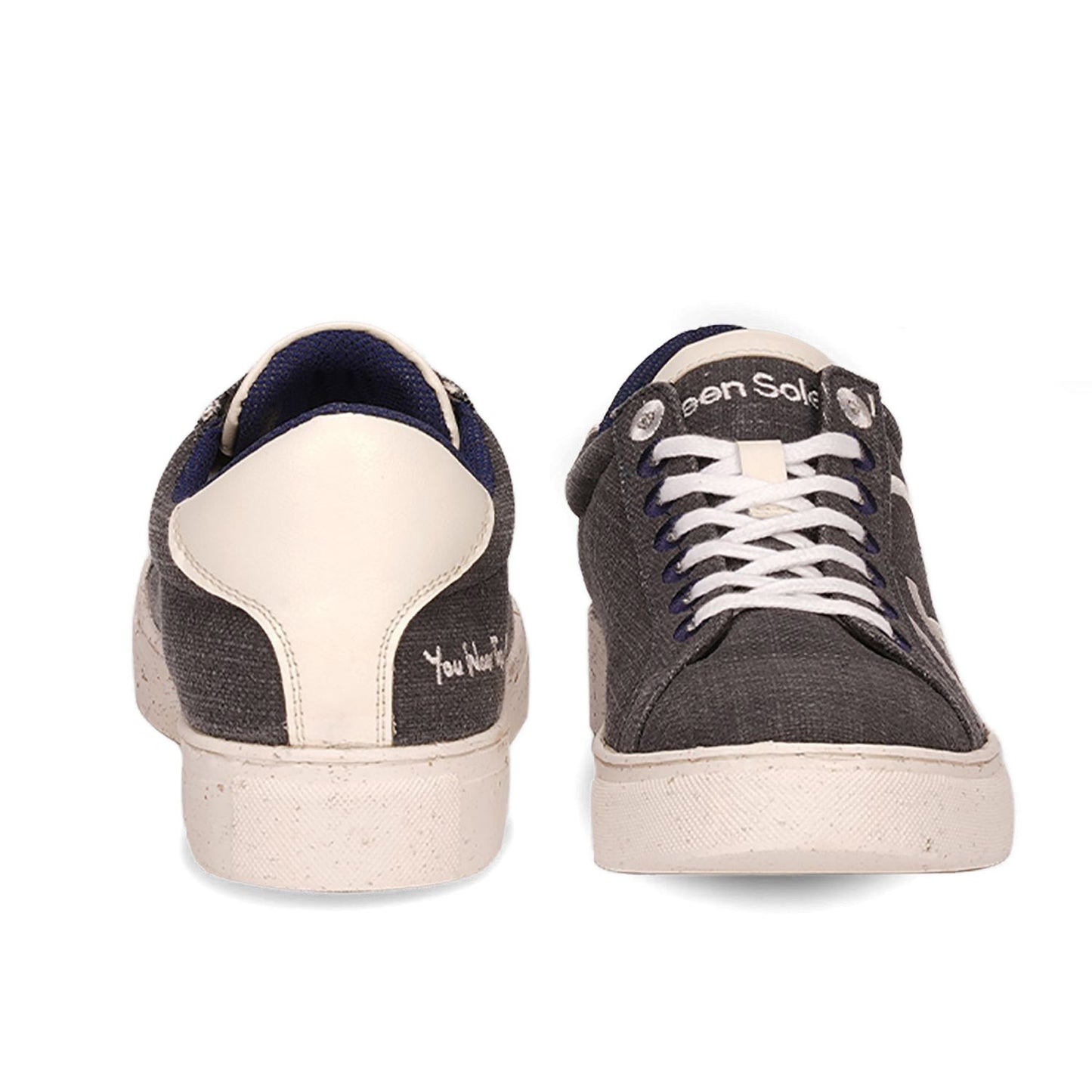 Stylera comfortable everyday shoes in gray with stylish back design and lace-up front