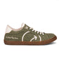 Stylera comfortable everyday sneaker for men with green canvas design and stylish stitching