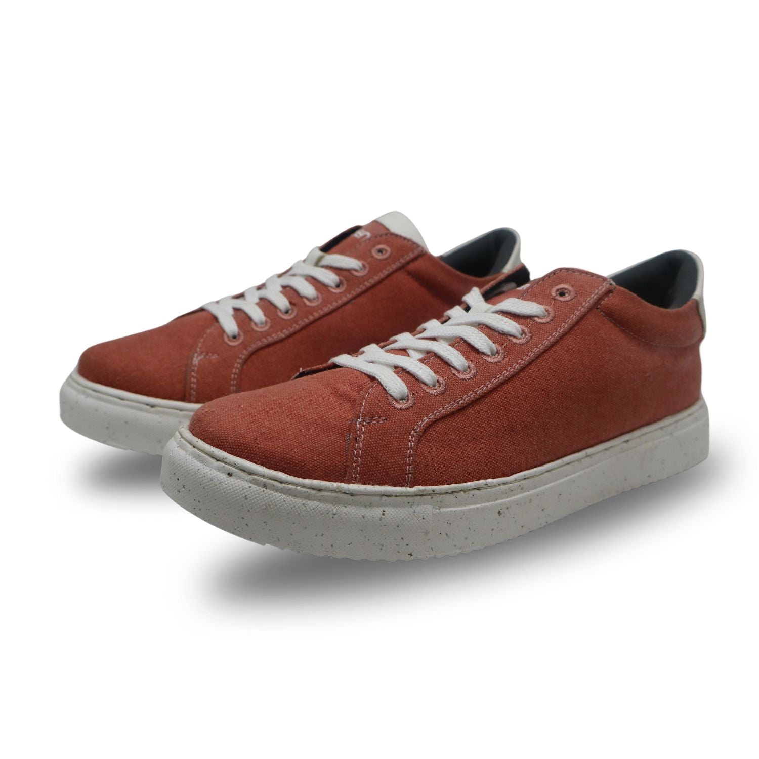 Stylera comfortable everyday sneakers for women in rust color with white laces and speckled sole