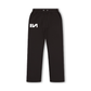 Stylera black sweatpants with elastic drawstring waist white logo on thigh comfortable everyday sweatpants