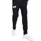 Stylera black sweatpants with white logo tapered leg drawstring waist comfortable everyday sweatpants