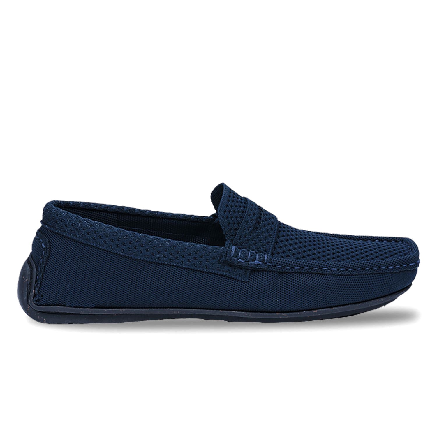 Comfortable men's fashion loafers in navy blue with breathable mesh for casual wear