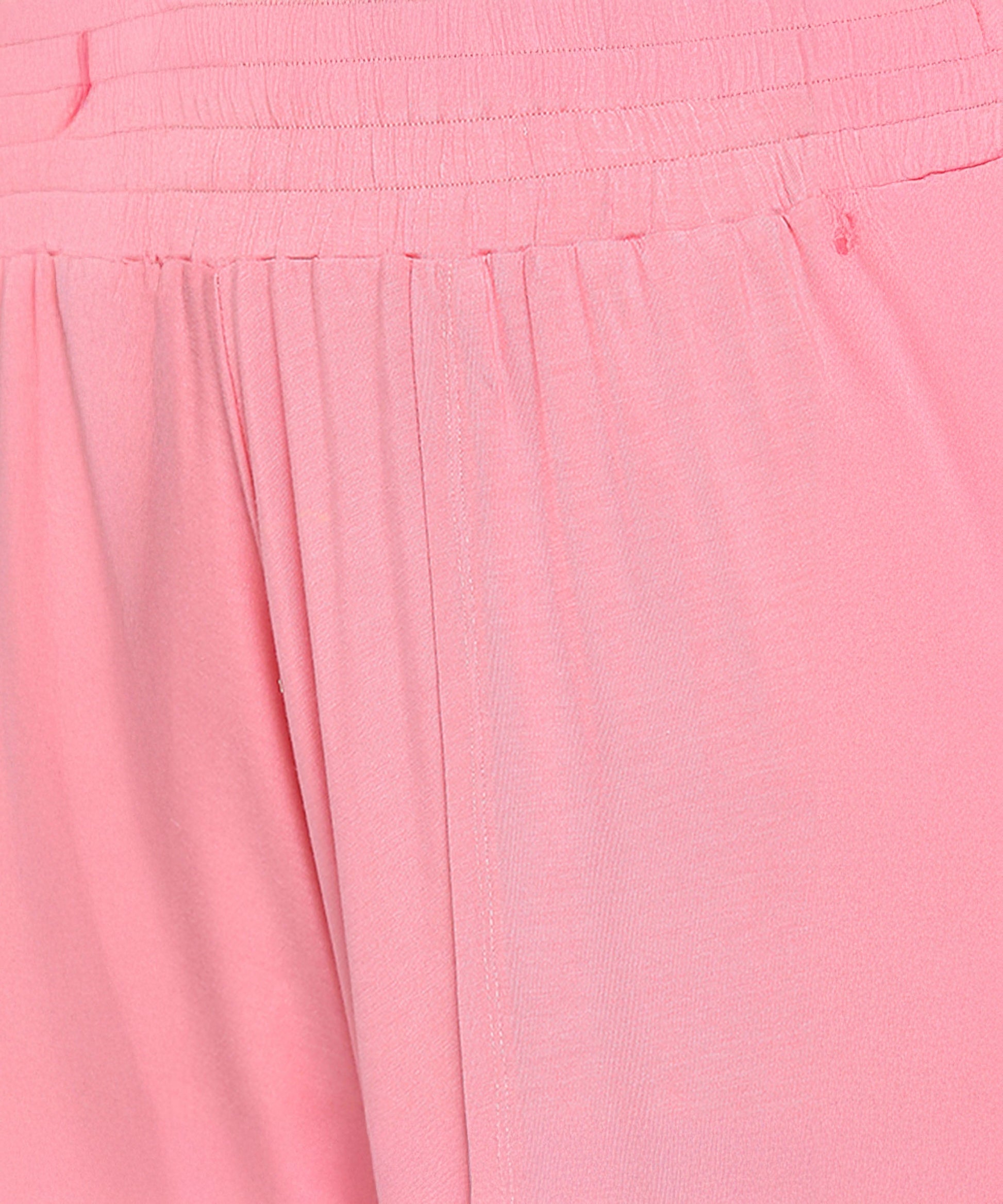 Pink fabric detail of Stylera comfortable summer co-ord set featuring soft, breathable material