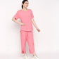 Stylera Comfortable Summer Co-ord Set in Pink with Loose-Fit Top and Pants for Casual Wear
