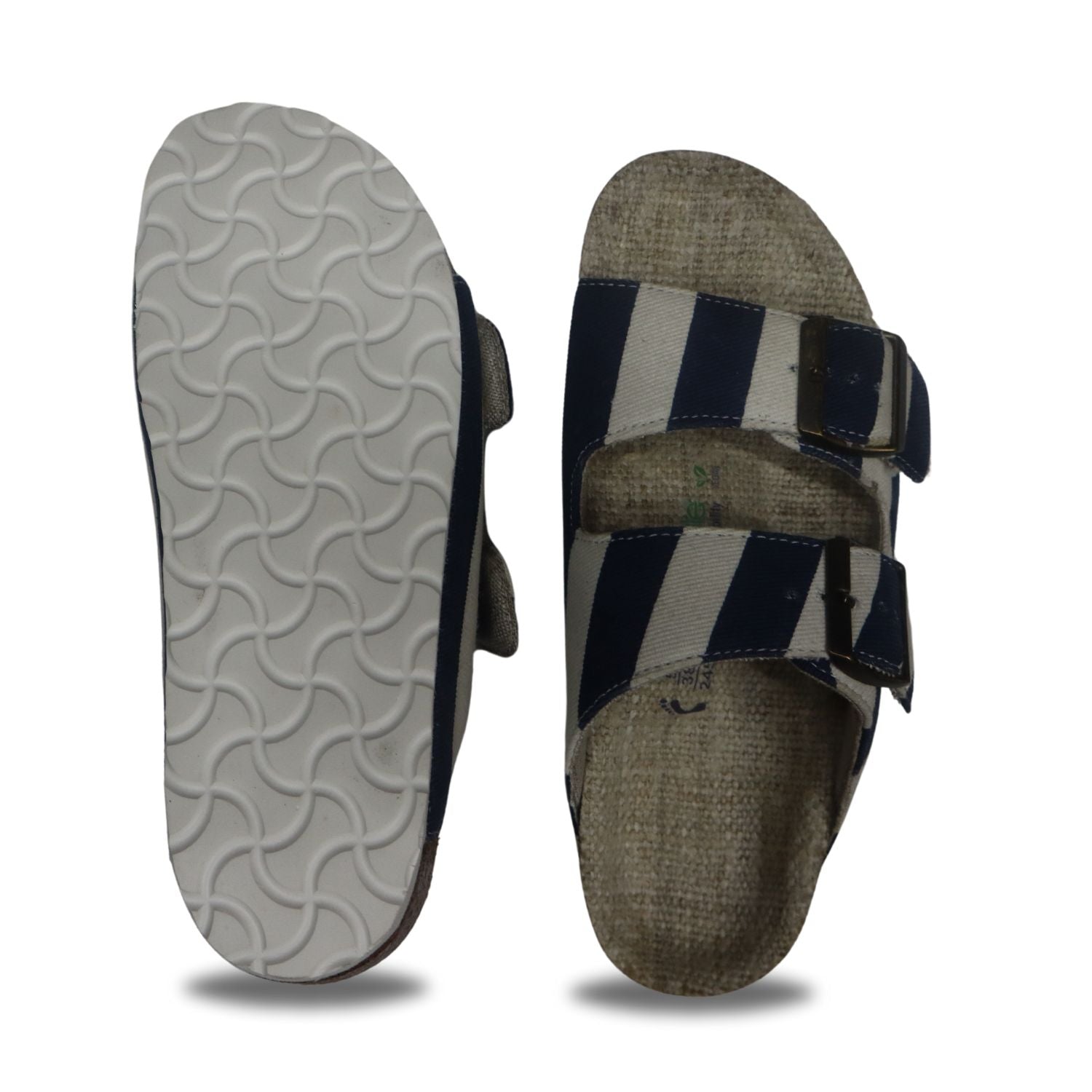 Comfortable summer sandals for women featuring a striped design and durable sole for everyday wear