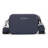 Stylera compact blue shoulder purse small navy textured leather crossbody with silver hardware and detachable strap