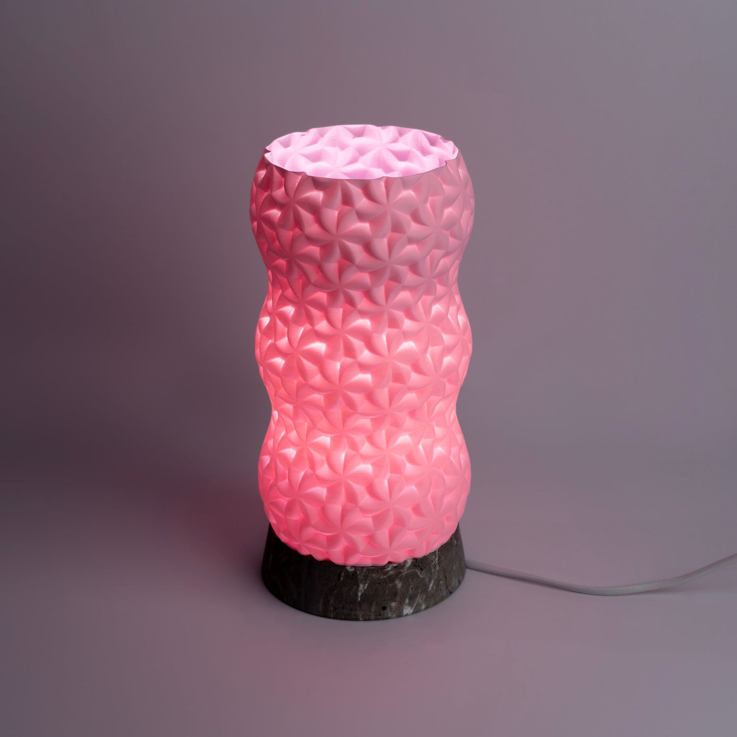 Sozori contemporary home decor lamp in pink with a unique textured design for stylish interiors