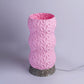Sozori contemporary home decor lamp in pink with textured design and marble base