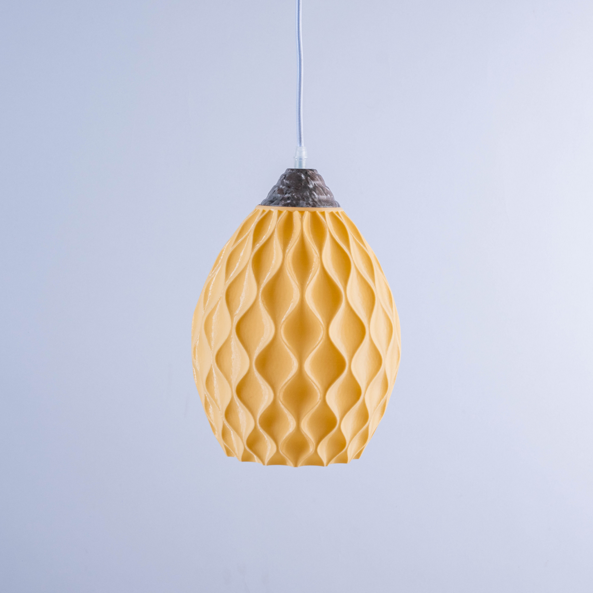 Sozori Premier Yellow Pendant Light for Contemporary Living Room Lighting with a Unique Honeycomb Design