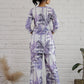 Back view of a Stylera cotton printed co-ord set featuring a stylish top and matching trousers