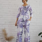 Stylera cotton printed co-ord set featuring a stylish top and matching pants in a vibrant palm print