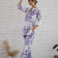 Stylera cotton printed co-ord set in purple floral design for stylish casual wear