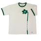 Stylstpls cream oversized flower t-shirt with green contrast collar and floral design