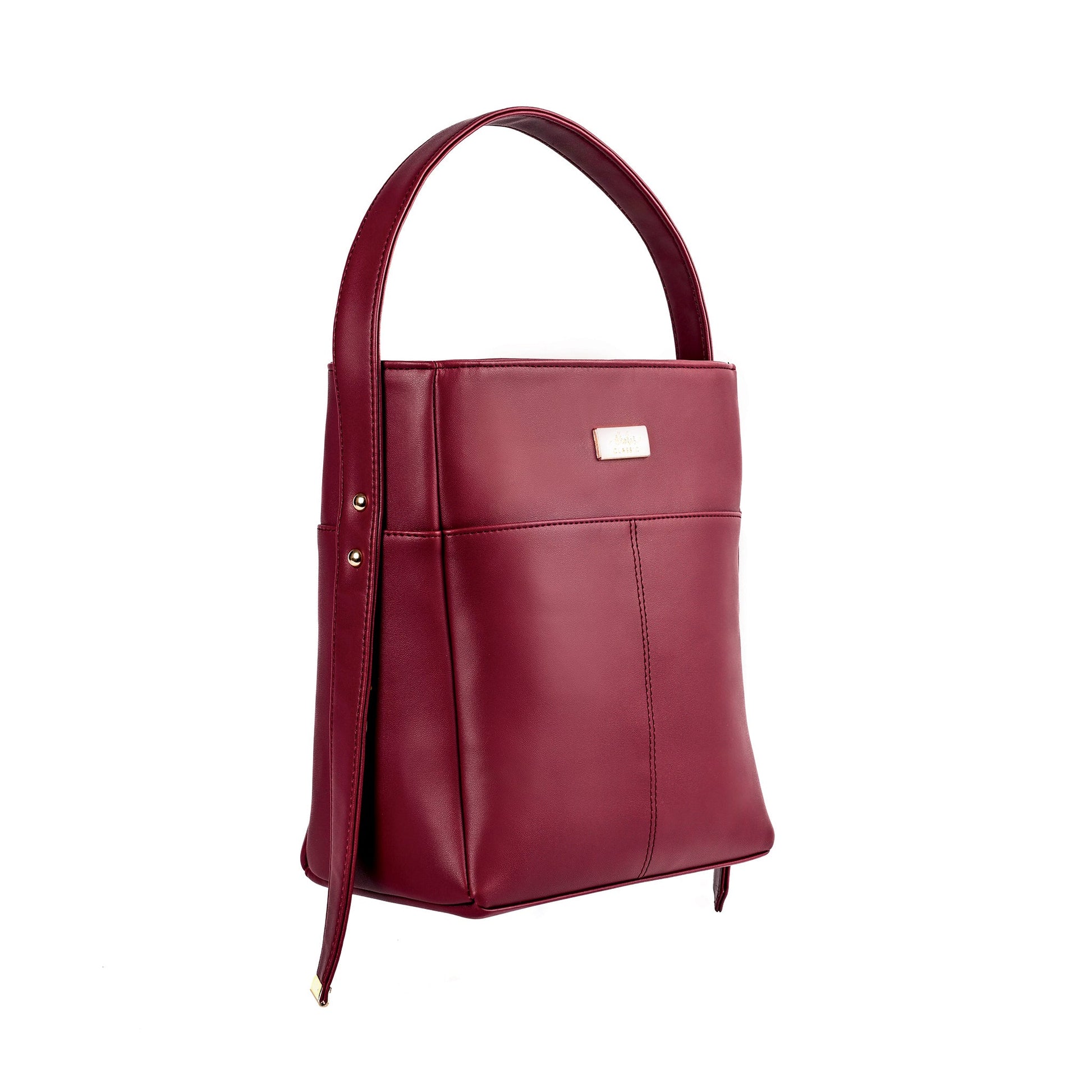 Stylish crimson bucket bag for women by Stylera with a sleek design