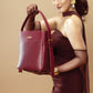 Stylish crimson bucket bag for women by Stylera, perfect for any elegant outfit