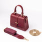 Stylera crimson mini sling bag with detachable straps and gold chain for stylish outings