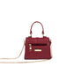 Stylish crimson mini sling bag with gold chain and zipper detail for everyday use