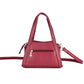 Stylish crimson small handbag with adjustable strap and front pocket for everyday use