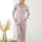 Cute cotton nightwear for women with colorful floral print and classic pajama style by Stylera