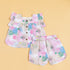 Cute summer outfit for kids featuring a colorful ruffled top and matching shorts