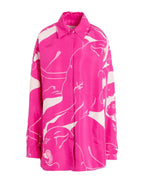 Fuchsia Pink Abstract Print Shirt De Novoo