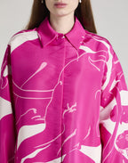 Fuchsia Pink Abstract Print Shirt De Novoo