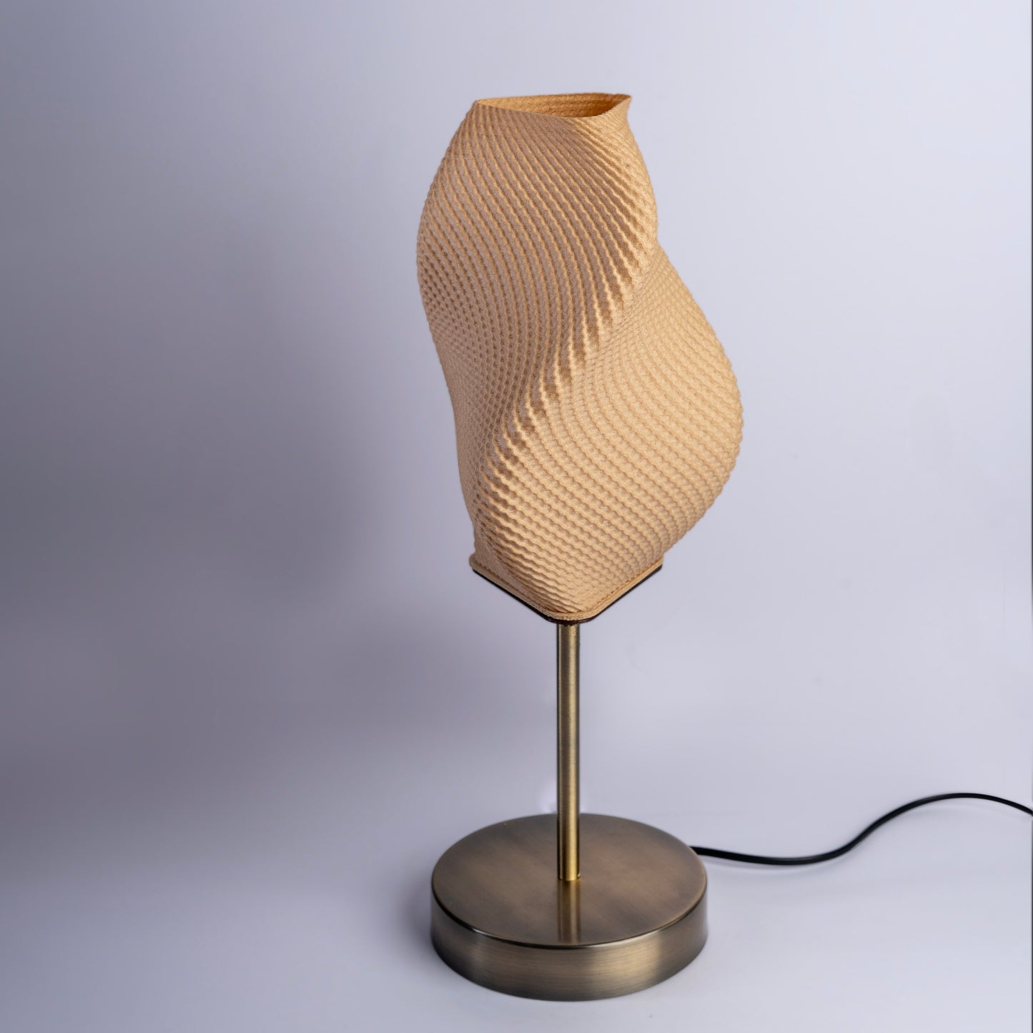 Sozori decorative bedside lamp for home with a stylish twisted design and metallic base