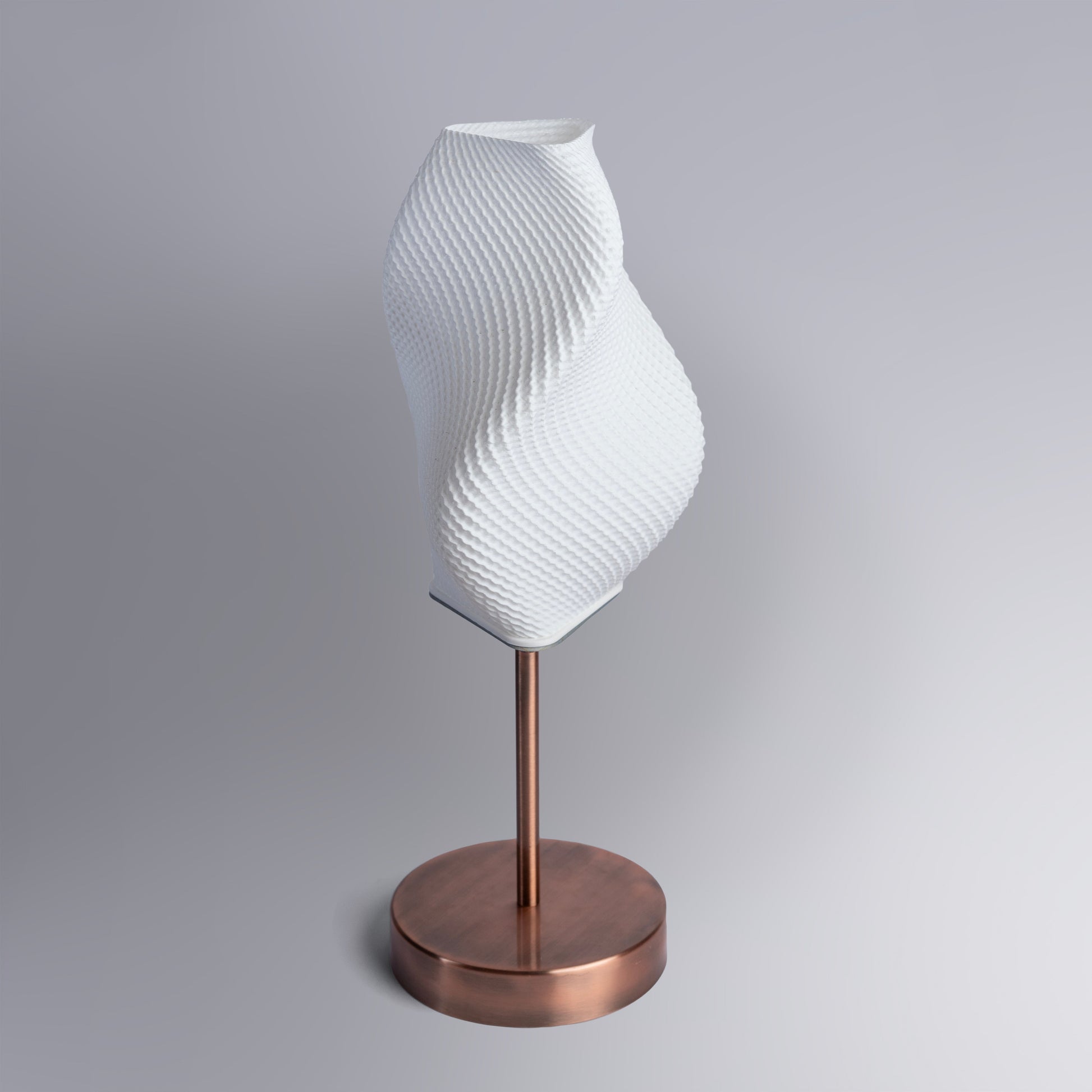 Sozori decorative bedside lamp for home with a unique twist design and copper base