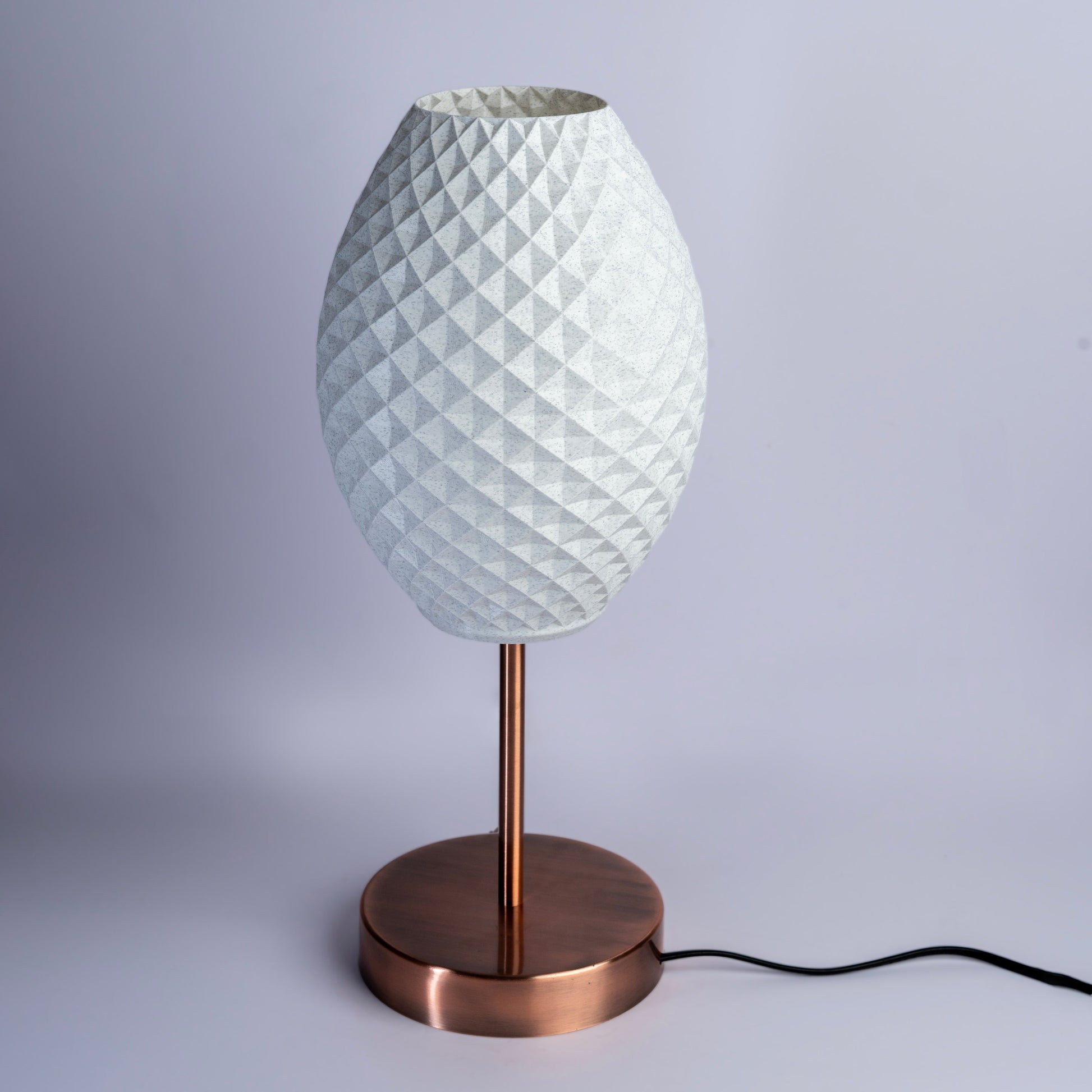 Sozori decorative desk lighting for study with a unique textured shade and copper base