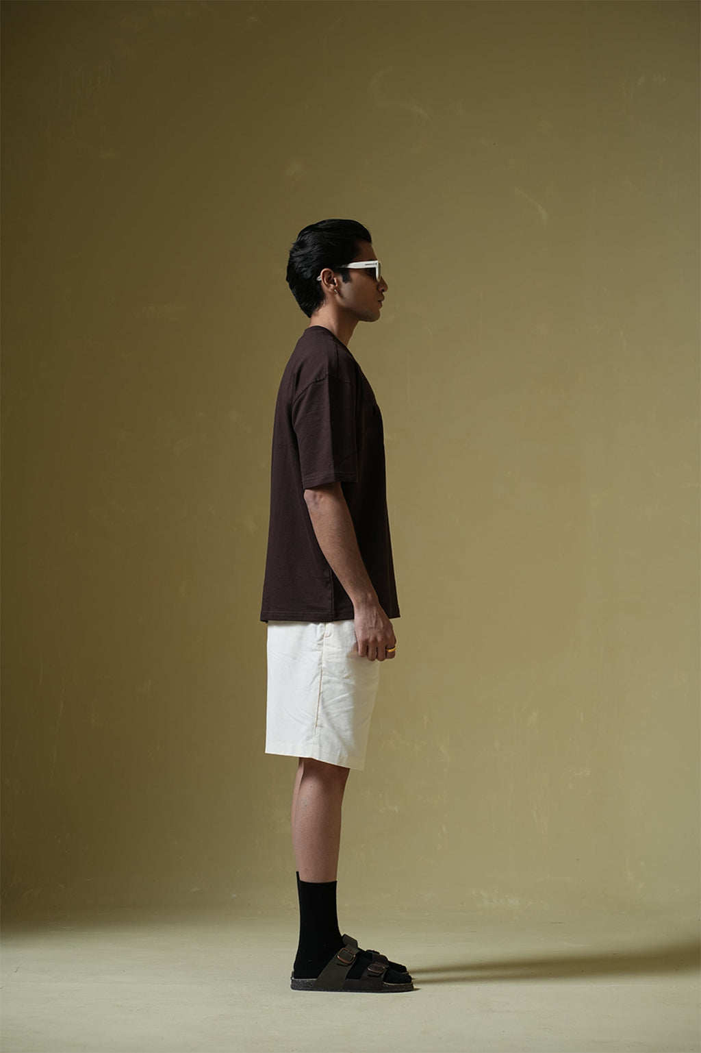 Deep Diving Printed Oversized Brown T-Shirt Main Character