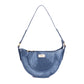 Stylera denim hobo bag with a stylish curved design and gold accents