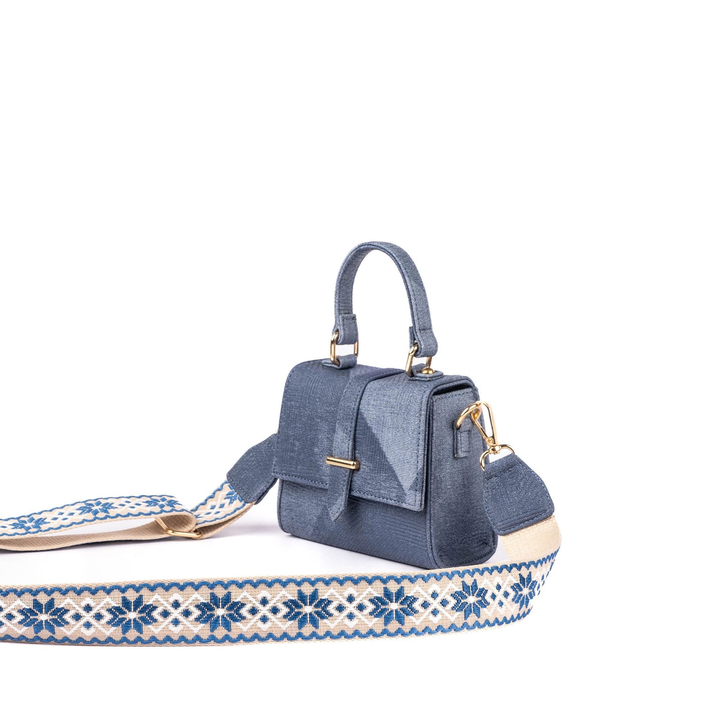 Denim mini sling bag by Stylera featuring a stylish design and an adjustable strap for versatile wear