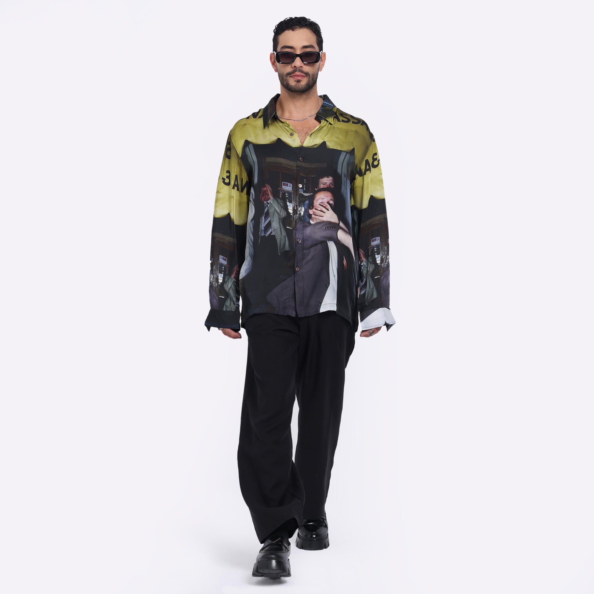 Stylish Stylera designer casual shirt for men featuring vibrant artwork and relaxed fit