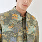 Stylera designer ethnic kurta bandi for men featuring a unique green tiger print design.