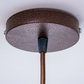 Heavy duty ceiling mount for designer hanging droplet lamp with a stylish bronze finish