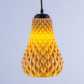 Sozori designer hanging droplet lamp in yellow with a textured finish for modern décor