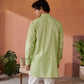 Back view of a light green designer kurta for men by Stylera 