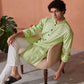 Lime Green Stylera Designer Kurta for Men with Button Detail, Perfect for Casual or Festive Wear