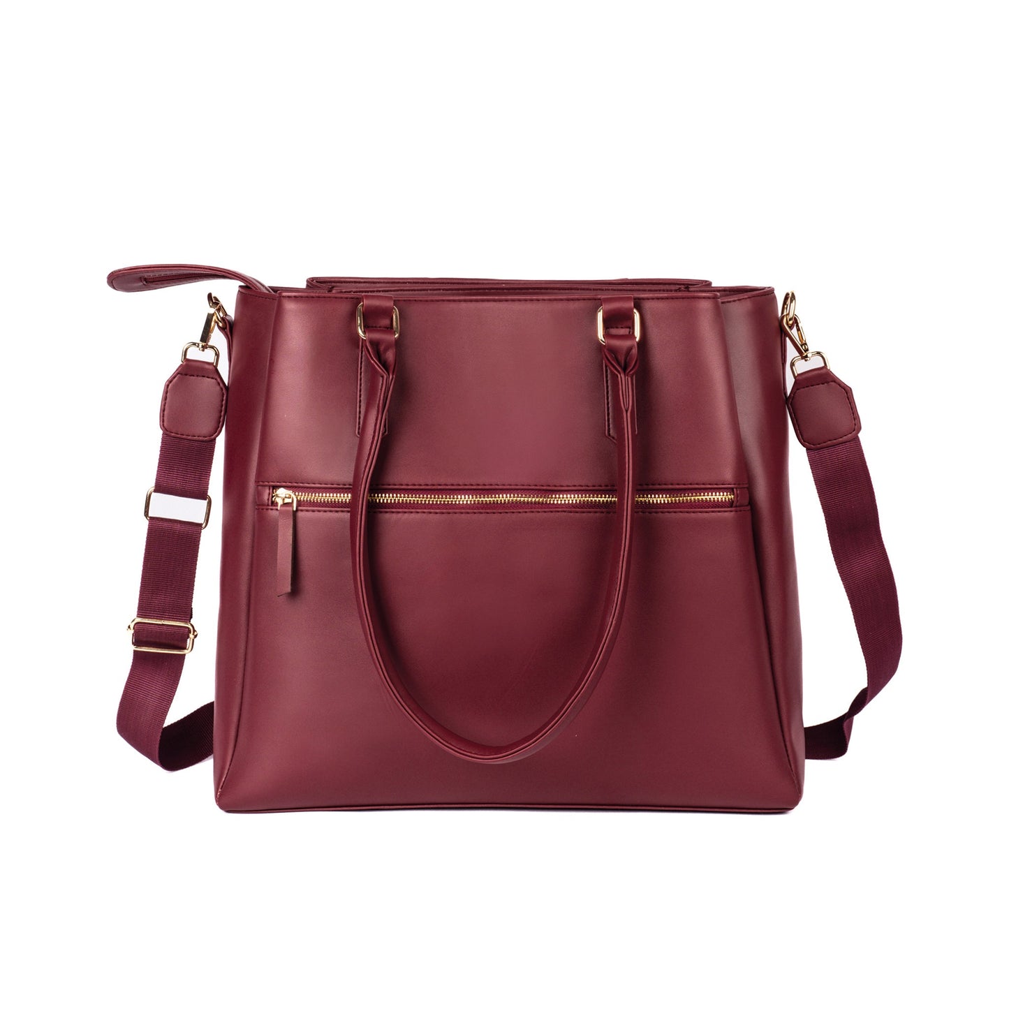 Aspire tote bag by Stylera in maroon, a stylish designer maroon handbag with adjustable straps