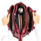 Aspire tote bag in maroon, spacious interior with organized compartments, ideal for a designer maroon handbag