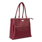 Aspire tote bag in burgundy leather, stylish and spacious designer maroon handbag for everyday use