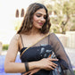 Elegant Stylera designer party wear saree for women featuring floral prints and a sheer design