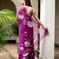 Elegant Stylera designer party wear saree for women in purple with floral patterns