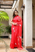 Elegant Stylera designer red saree for weddings adorned with beautiful floral embroidery