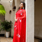 Elegant Stylera designer red saree for weddings with floral embroidery, perfect for festive occasions