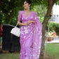 Elegant DiraByDimple designer saree for special occasions in light purple with floral patterns