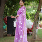Elegant DiraByDimple designer saree for special occasions in vibrant purple with floral patterns