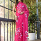 Elegant pink designer saree for special occasions with floral embroidery and light drape
