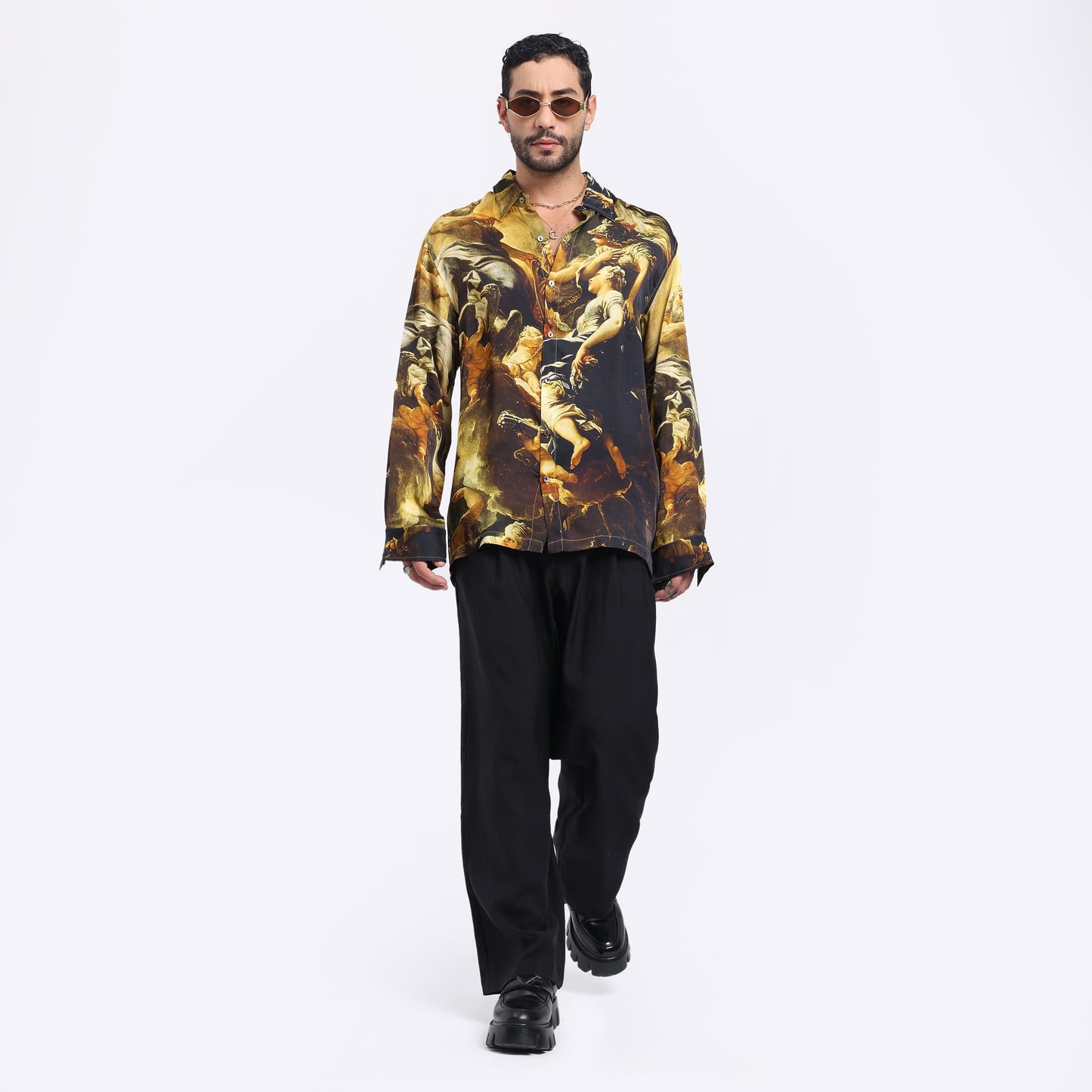 Stylera designer statement shirts for men in a bold artistic print, perfect for a stylish look